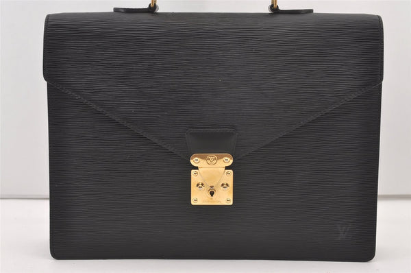 Authentic Louis Vuitton Epi Serviette Conseiller Briefcase Black M54422 LV 1029J