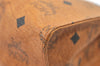 Authentic MCM Vintage Visetos Leather Clutch Hand Bag Purse Brown 1029K