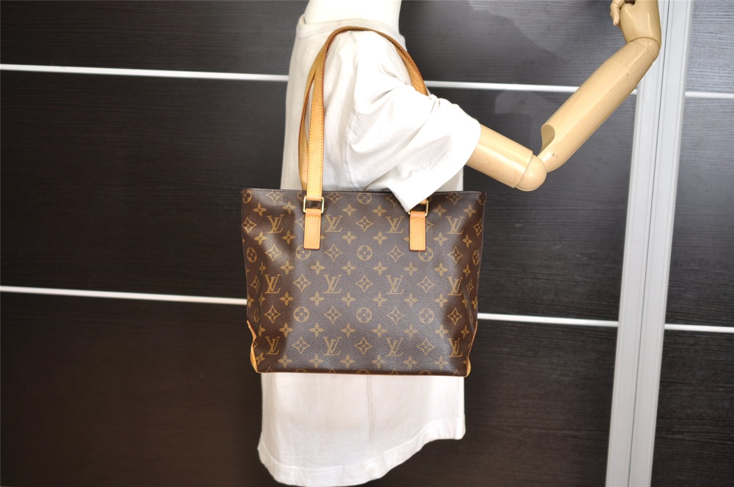 Authentic Louis Vuitton Monogram Cabas Piano Shoulder Tote Bag M51148 LV 1030K