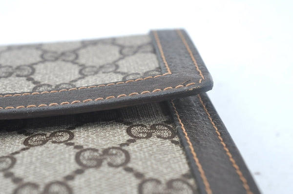 Authentic GUCCI Web Sherry Line Clutch Hand Bag Purse GG PVC Leather Brown 1031K