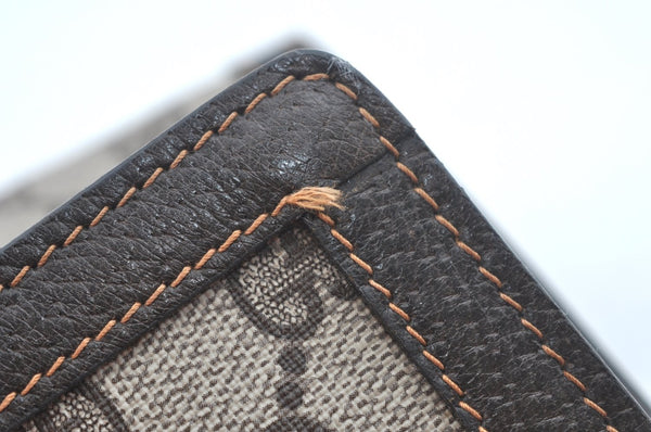 Authentic GUCCI Web Sherry Line Clutch Hand Bag Purse GG PVC Leather Brown 1031K