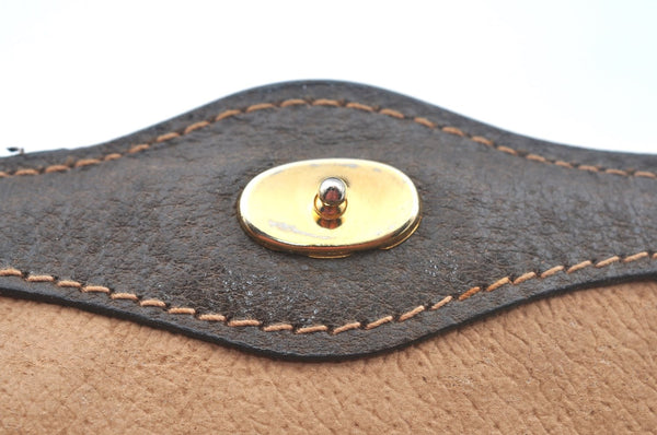 Authentic GUCCI Web Sherry Line Clutch Hand Bag Purse GG PVC Leather Brown 1031K