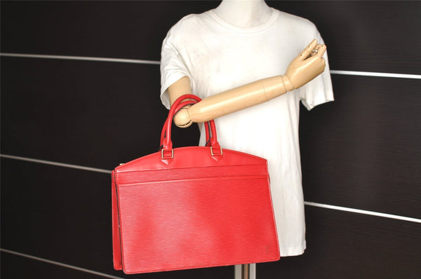 Authentic Louis Vuitton Epi Riviera Hand Bag Red M48187 LV 1032I