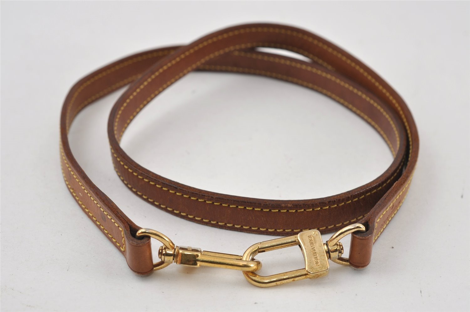 Authentic Louis Vuitton Leather Shoulder Strap Beige 39.2