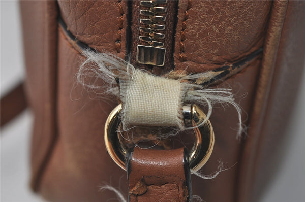 Authentic GUCCI SOHO Tassel Shoulder Cross Bag GG Leather 308364 Brown 1033I