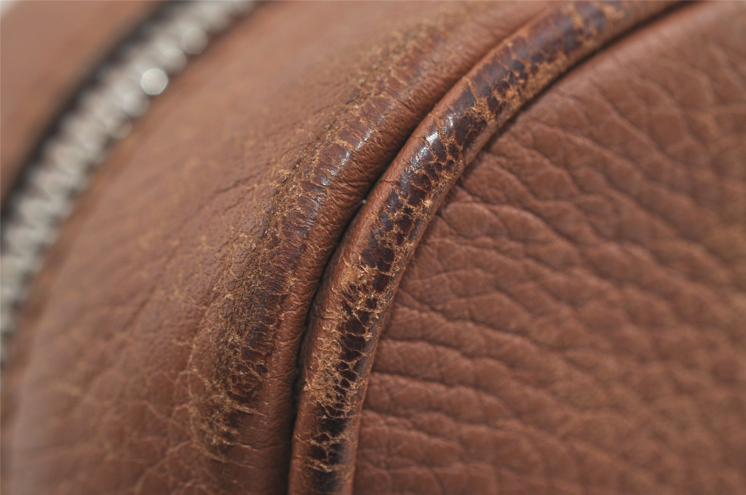 Authentic GUCCI SOHO Tassel Shoulder Cross Bag GG Leather 308364 Brown 1033I