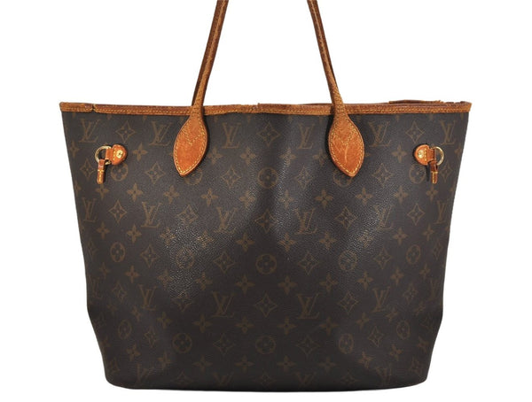 Authentic Louis Vuitton Monogram Neverfull MM Shoulder Tote Bag M40156 LV 1033K