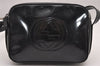 Authentic GUCCI Vintage SOHO Shoulder Cross Body Bag Purse Enamel Black 1034J