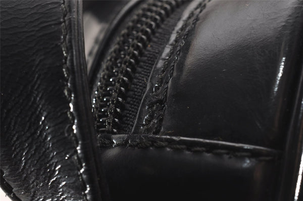 Authentic GUCCI Vintage SOHO Shoulder Cross Body Bag Purse Enamel Black 1034J