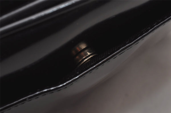 Authentic GUCCI Vintage SOHO Shoulder Cross Body Bag Purse Enamel Black 1034J