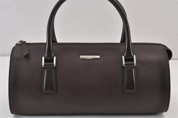 Authentic BURBERRY Vintage Leather Hand Bag Purse Brown 1034K