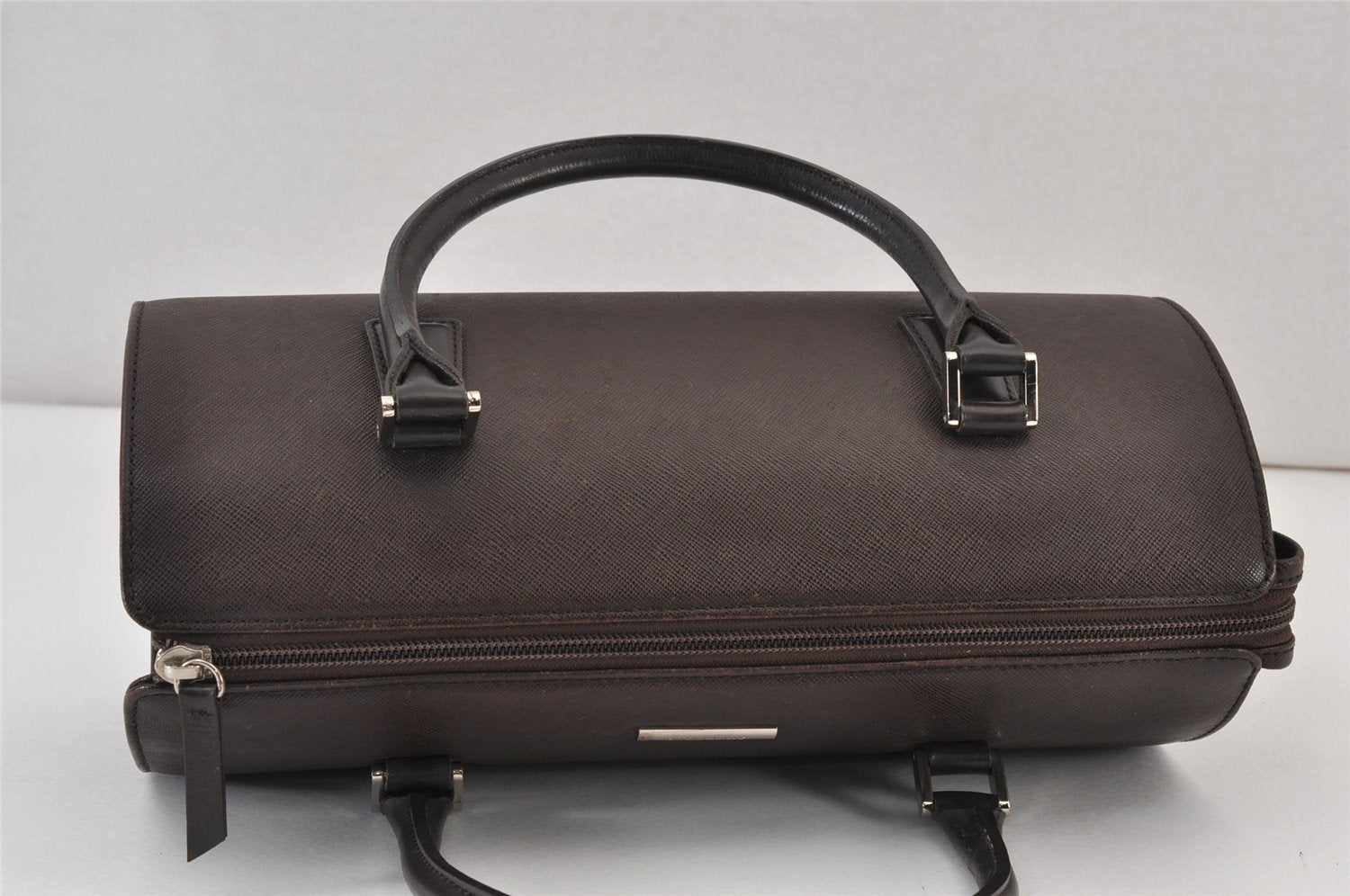 Authentic BURBERRY Vintage Leather Hand Bag Purse Brown 1034K
