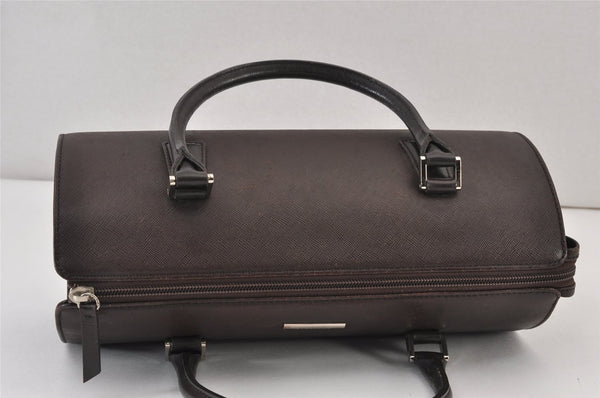 Authentic BURBERRY Vintage Leather Hand Bag Purse Brown 1034K