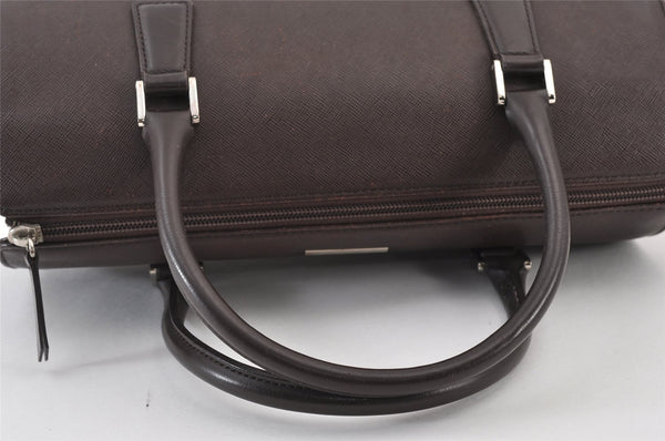 Authentic BURBERRY Vintage Leather Hand Bag Purse Brown 1034K