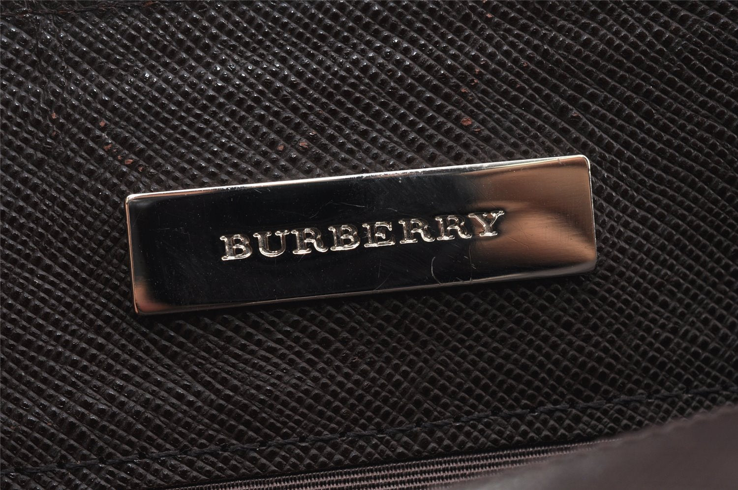 Authentic BURBERRY Vintage Leather Hand Bag Purse Brown 1034K
