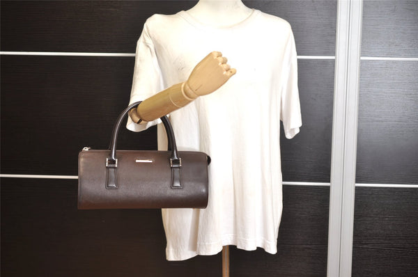 Authentic BURBERRY Vintage Leather Hand Bag Purse Brown 1034K
