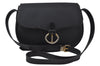 Authentic Christian Dior Honeycomb Shoulder Cross Bag PVC Leather Black 1035J