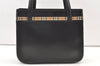 Authentic Burberrys Nova Check Shoulder Hand Bag Purse Leather Black 1035K