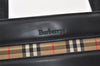 Authentic Burberrys Nova Check Shoulder Hand Bag Purse Leather Black 1035K