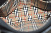 Authentic Burberrys Nova Check Shoulder Hand Bag Purse Leather Black 1035K