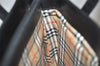 Authentic Burberrys Nova Check Shoulder Hand Bag Purse Leather Black 1035K