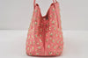 Authentic JIMMY CHOO Vintage Star Studs Leather Shoulder Tote Bag Pink 1036J