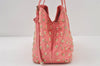 Authentic JIMMY CHOO Vintage Star Studs Leather Shoulder Tote Bag Pink 1036J
