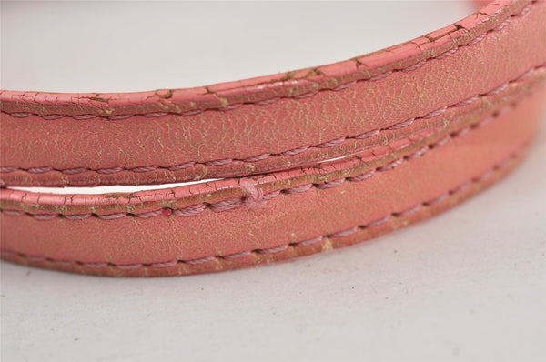 Authentic JIMMY CHOO Vintage Star Studs Leather Shoulder Tote Bag Pink 1036J