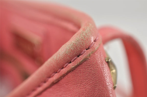 Authentic JIMMY CHOO Vintage Star Studs Leather Shoulder Tote Bag Pink 1036J