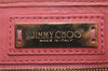 Authentic JIMMY CHOO Vintage Star Studs Leather Shoulder Tote Bag Pink 1036J