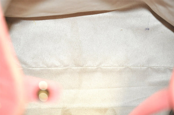 Authentic JIMMY CHOO Vintage Star Studs Leather Shoulder Tote Bag Pink 1036J