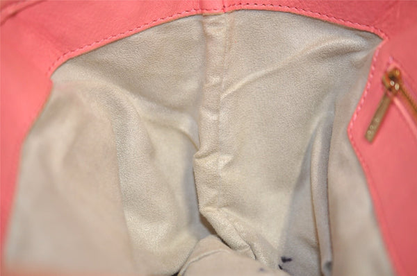 Authentic JIMMY CHOO Vintage Star Studs Leather Shoulder Tote Bag Pink 1036J