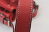 Authentic BURBERRY Leather Shoulder Drawstring Cross Body Bag Purse Red 1036K