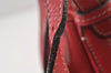 Authentic BURBERRY Leather Shoulder Drawstring Cross Body Bag Purse Red 1036K
