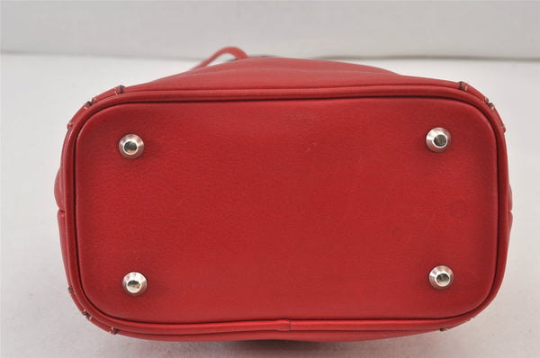 Authentic BURBERRY Leather Shoulder Drawstring Cross Body Bag Purse Red 1036K
