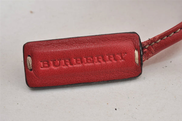 Authentic BURBERRY Leather Shoulder Drawstring Cross Body Bag Purse Red 1036K