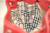 Authentic BURBERRY Leather Shoulder Drawstring Cross Body Bag Purse Red 1036K