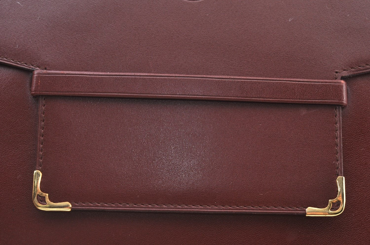 Authentic Cartier Must de Cartier Documents Case Leather Bordeaux Red 1037I