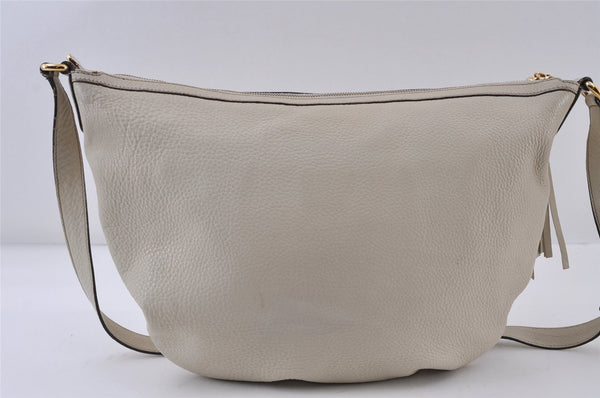 Authentic GUCCI SOHO Tassel Shoulder Cross Bag Leather 295175 White 1037J