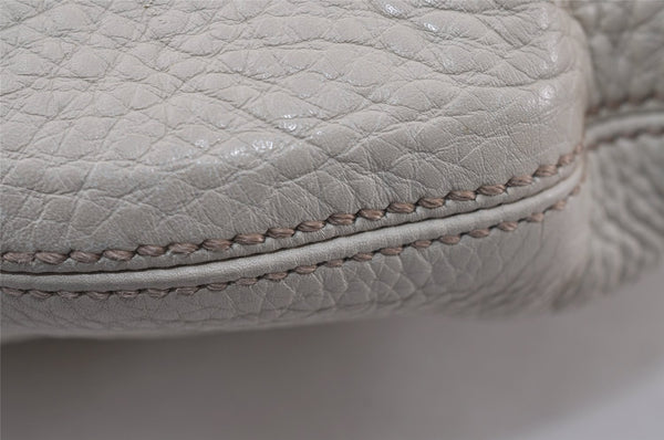 Authentic GUCCI SOHO Tassel Shoulder Cross Bag Leather 295175 White 1037J