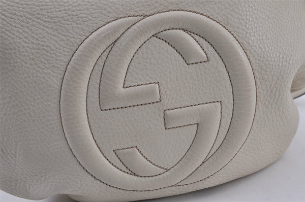 Authentic GUCCI SOHO Tassel Shoulder Cross Bag Leather 295175 White 1037J