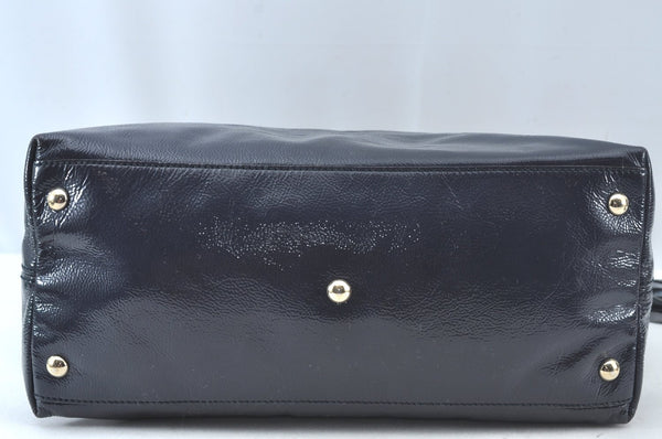 Authentic GUCCI SOHO Tassel 2Way Shoulder Hand Tote Bag Enamel 308362 Navy 1038K