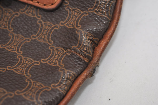 Authentic CELINE Macadam Blason Pattern Clutch Hand Bag PVC Leather Brown 1039I
