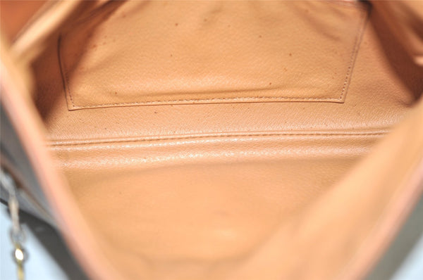 Authentic CELINE Macadam Blason Pattern Clutch Hand Bag PVC Leather Brown 1039I
