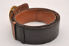 Authentic HERMES Horse Buckle Leather Belt Size 77-85cm 30.3-33.5" Brown 1039J