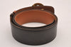 Authentic HERMES Horse Buckle Leather Belt Size 77-85cm 30.3-33.5" Brown 1039J
