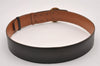 Authentic HERMES Horse Buckle Leather Belt Size 77-85cm 30.3-33.5" Brown 1039J