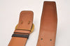 Authentic HERMES Horse Buckle Leather Belt Size 77-85cm 30.3-33.5" Brown 1039J