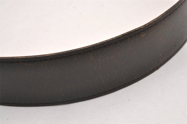 Authentic HERMES Horse Buckle Leather Belt Size 77-85cm 30.3-33.5" Brown 1039J