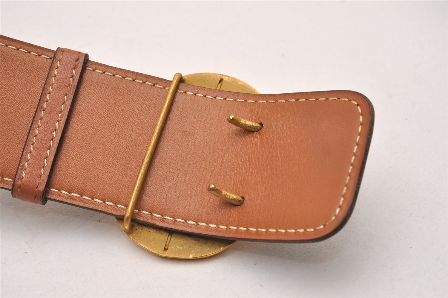Authentic HERMES Horse Buckle Leather Belt Size 77-85cm 30.3-33.5